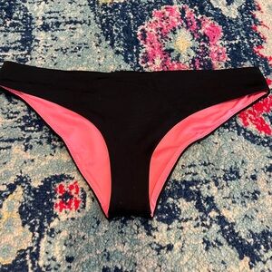 PINK Victoria's Secret Black and Pink Bikini Bottom